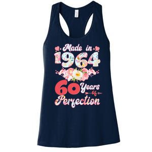 Flower Floral Made In 1964 60 Years Of Perfection Women's Racerback Tank