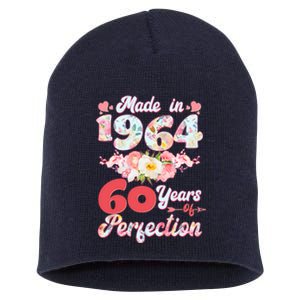 Flower Floral Made In 1964 60 Years Of Perfection Short Acrylic Beanie