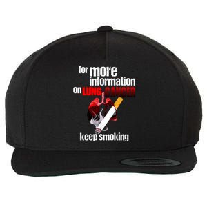 Funny For More Information On Lung Cancer Keep Smoking Gift Wool Snapback Cap