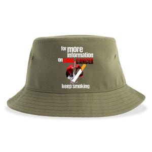 Funny For More Information On Lung Cancer Keep Smoking Gift Sustainable Bucket Hat