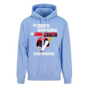 Funny For More Information On Lung Cancer Keep Smoking Gift Unisex Surf Hoodie