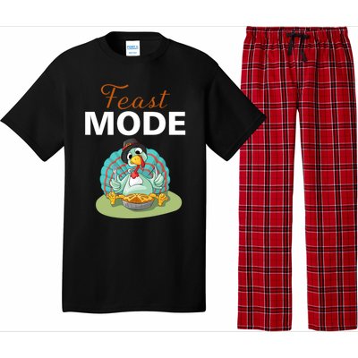 Funny Feast Mode Holiday Gobble Thanksgiving Gift Turkey Gift Pajama Set