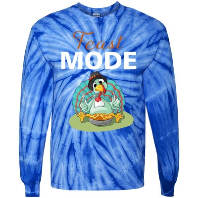 Funny Feast Mode Holiday Gobble Thanksgiving Gift Turkey Gift Tie-Dye Long Sleeve Shirt