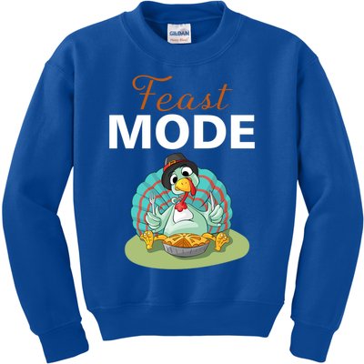 Funny Feast Mode Holiday Gobble Thanksgiving Gift Turkey Gift Kids Sweatshirt