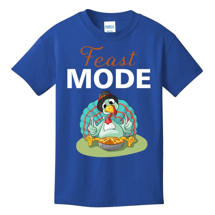 Funny Feast Mode Holiday Gobble Thanksgiving Gift Turkey Gift Kids T-Shirt