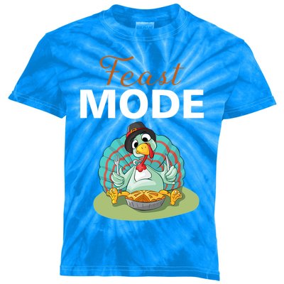 Funny Feast Mode Holiday Gobble Thanksgiving Gift Turkey Gift Kids Tie-Dye T-Shirt