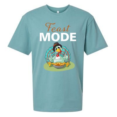 Funny Feast Mode Holiday Gobble Thanksgiving Gift Turkey Gift Sueded Cloud Jersey T-Shirt