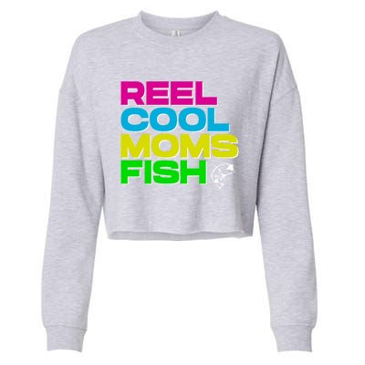 Funny Fishing Mom Gift Cropped Pullover Crew