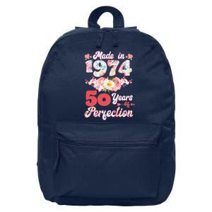 Flower Floral Made In 1974 50 Years Of Perfection 16 in Basic Backpack