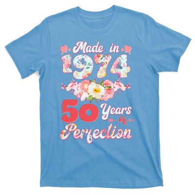 Flower Floral Made In 1974 50 Years Of Perfection T-Shirt