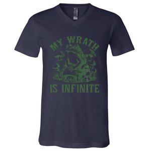 Funny Frog Meme My Wrath Is Infinite Frog Pond V-Neck T-Shirt