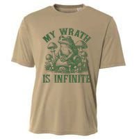 Funny Frog Meme My Wrath Is Infinite Frog Pond Cooling Performance Crew T-Shirt