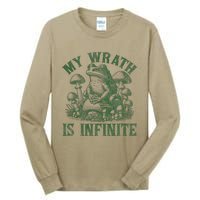 Funny Frog Meme My Wrath Is Infinite Frog Pond Tall Long Sleeve T-Shirt