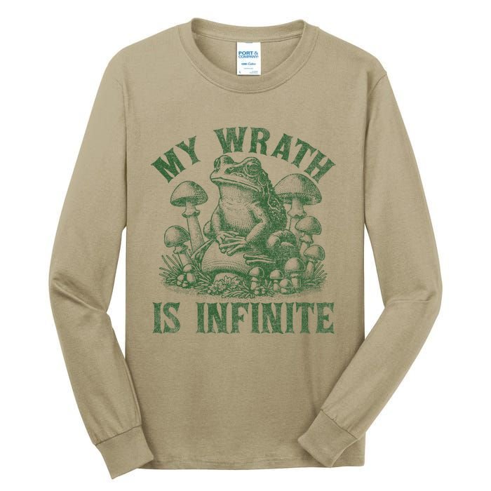 Funny Frog Meme My Wrath Is Infinite Frog Pond Tall Long Sleeve T-Shirt