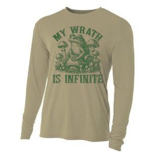 Funny Frog Meme My Wrath Is Infinite Frog Pond Cooling Performance Long Sleeve Crew