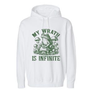 Funny Frog Meme My Wrath Is Infinite Frog Pond Garment-Dyed Fleece Hoodie