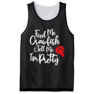 Funny Feed Me Crawfish & Tell Me I'm Pretty Tee Mesh Reversible Basketball Jersey Tank