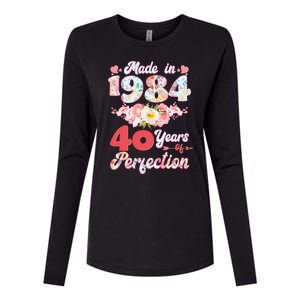 Flower Floral Made In 1984 40 Years Of Perfection Womens Cotton Relaxed Long Sleeve T-Shirt