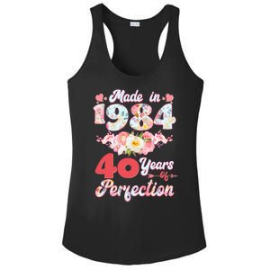 Flower Floral Made In 1984 40 Years Of Perfection Ladies PosiCharge Competitor Racerback Tank