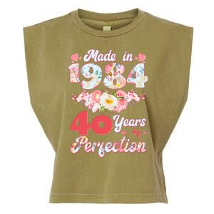 Flower Floral Made In 1984 40 Years Of Perfection Garment-Dyed Women's Muscle Tee