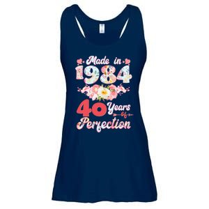 Flower Floral Made In 1984 40 Years Of Perfection Ladies Essential Flowy Tank