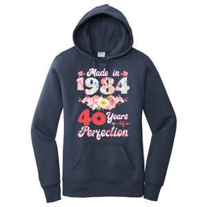 Flower Floral Made In 1984 40 Years Of Perfection Women's Pullover Hoodie