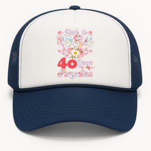 Flower Floral Made In 1984 40 Years Of Perfection Trucker Hat