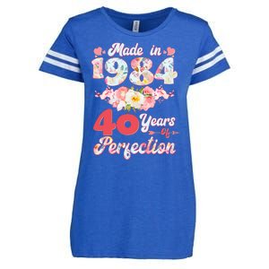 Flower Floral Made In 1984 40 Years Of Perfection Enza Ladies Jersey Football T-Shirt