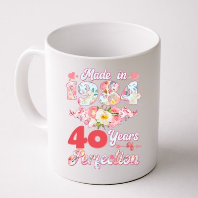 Flower Floral Made In 1984 40 Years Of Perfection Coffee Mug