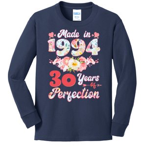 Flower Floral Made In 1994 30 Years Of Perfection Kids Long Sleeve Shirt