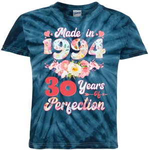 Flower Floral Made In 1994 30 Years Of Perfection Kids Tie-Dye T-Shirt