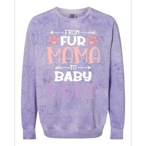 From Fur Mama To Mama Design Mom To Be Gift Colorblast Crewneck Sweatshirt