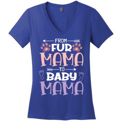 From Fur Mama To Mama Design Mom To Be Gift Women's V-Neck T-Shirt