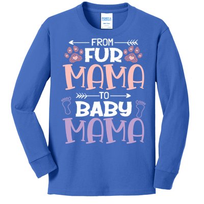 From Fur Mama To Mama Design Mom To Be Gift Kids Long Sleeve Shirt