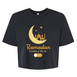 Funny Fasting Mode Ramadan On Cool Islamic Fasting Bella+Canvas Jersey Crop Tee