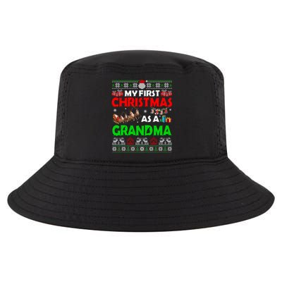 Funny Family My 1st Christmas As A Grandma Ugly Xmas Sweater Cute Gift Cool Comfort Performance Bucket Hat