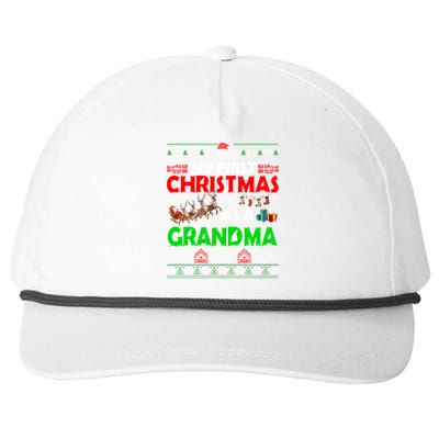 Funny Family My 1st Christmas As A Grandma Ugly Xmas Sweater Cute Gift Snapback Five-Panel Rope Hat