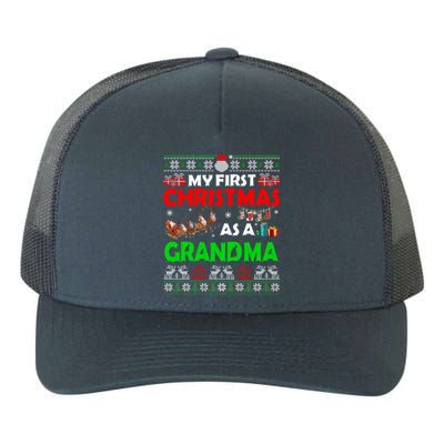 Funny Family My 1st Christmas As A Grandma Ugly Xmas Sweater Cute Gift Yupoong Adult 5-Panel Trucker Hat