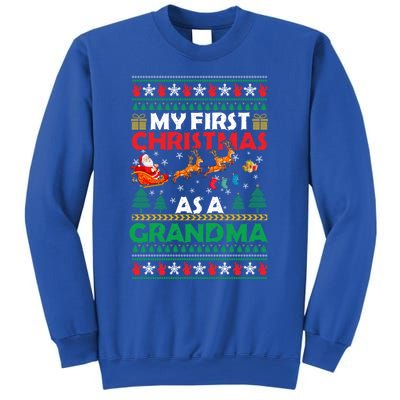 Funny Family My 1st First Christmas As A Grandma Ugly Xmas Meaningful Gift Sweatshirt