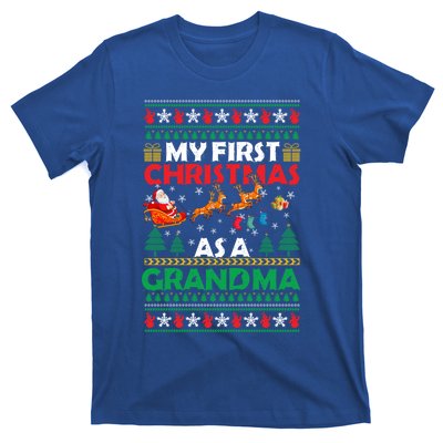 Funny Family My 1st First Christmas As A Grandma Ugly Xmas Meaningful Gift T-Shirt