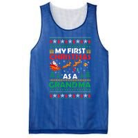 Funny Family My 1st First Christmas As A Grandma Ugly Xmas Meaningful Gift Mesh Reversible Basketball Jersey Tank