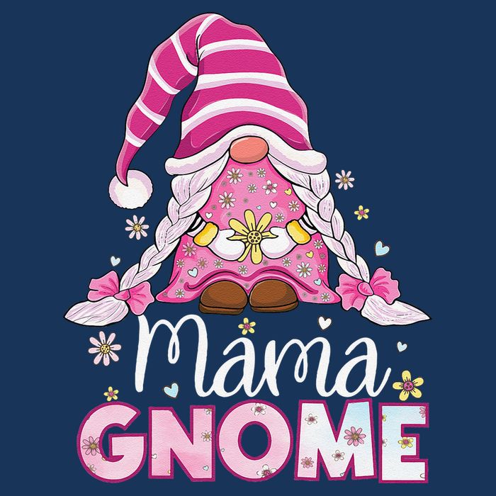 Flower For Mom Gnomies Cute Gnome Mom Happy MotherS Day V-Neck T-Shirt
