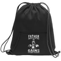 Father Forgive Me For These Gains Jesus Gym Motivational Sweatshirt Cinch Pack Bag