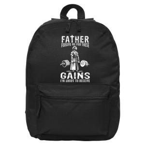 Father Forgive Me For These Gains Jesus Gym Motivational 16 in Basic Backpack