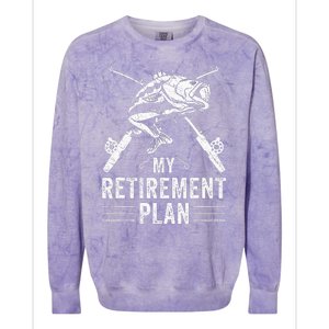 Funny Fishing My Retirement Plan Fishing Colorblast Crewneck Sweatshirt