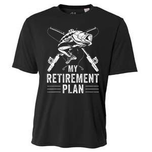 Funny Fishing My Retirement Plan Fishing Cooling Performance Crew T-Shirt