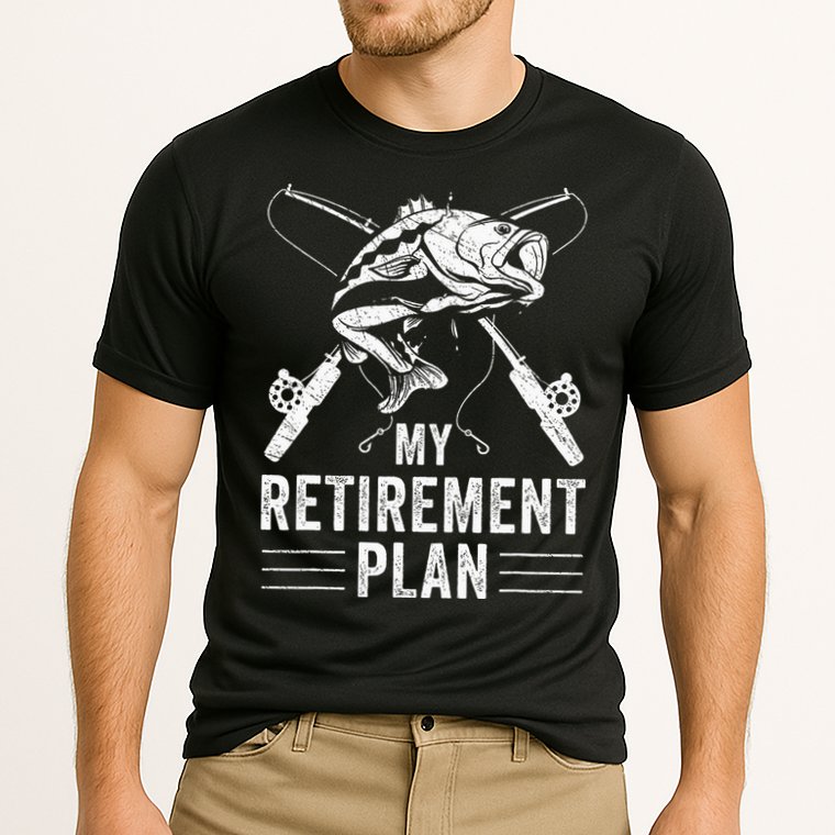 Funny Fishing My Retirement Plan Fishing Cooling Performance Crew T-Shirt