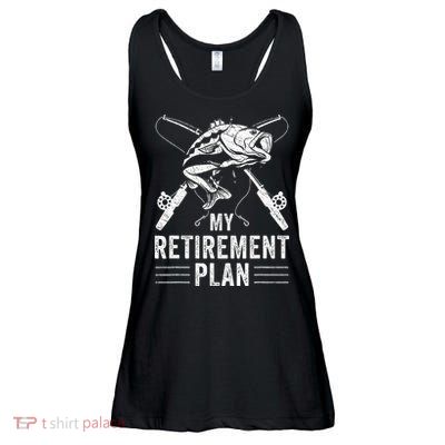 Funny Fishing My Retirement Plan Fishing Ladies Essential Flowy Tank