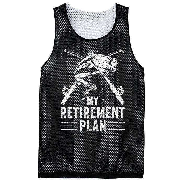 Funny Fishing My Retirement Plan Fishing Mesh Reversible Basketball Jersey Tank