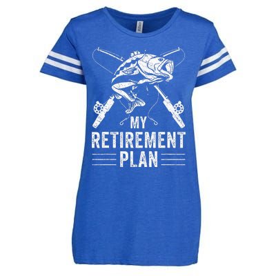 Funny Fishing My Retirement Plan Fishing Enza Ladies Jersey Football T-Shirt